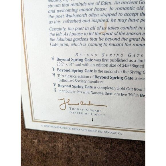 Thomas Kinkade "Beyond Spring Gate" sighned - Picture 13 of 16